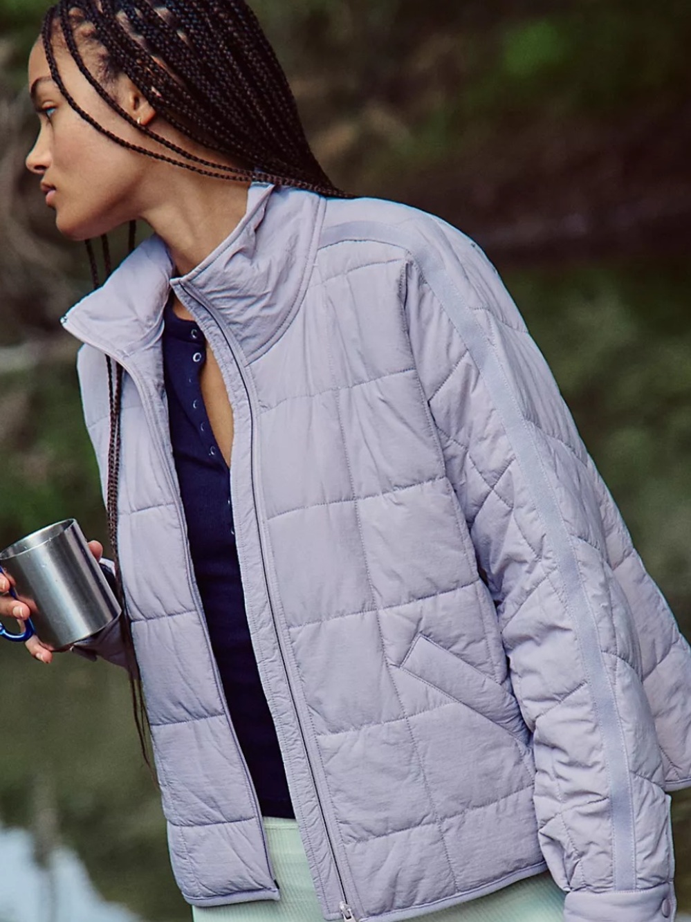 Free People Lavender Quilted Puffer Jacket